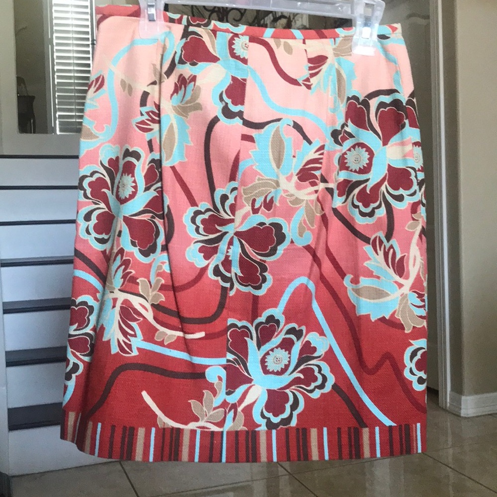Anne Taylor Loft multicolor floral print midi skirt size 6 - Picture 3 of 3